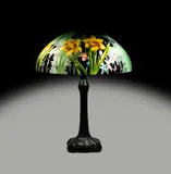 Handel, Reverse Painted Yellow Daffodil Table Lamp