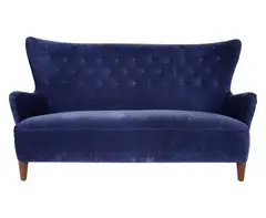 Carl Malmsten, Patron Sofa, blue fabric