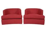Harvey Probber, 1922-2003, Pair of Swivel Lounge Chairs