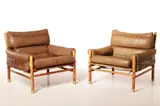 Arne Norell, 'Kontiki' Lounge Chairs (2), ca. 1970, Leather