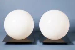 Sergio Mazza, + Giuliana Gramigna, 'Micol' Lamps (2), 1971, Opaline glass