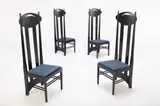 Charles Rennie Mackintosh, 'Argyle' Chairs (4), 1898, / 1980s Lacquered wood