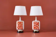 Table Lamps (2) by Guido Gambone, ca. 1955, Glazed stoneware, sold Jun 2026