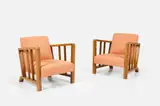 Paolo Buffa, Petite Lounge Chairs (2), 1940s, Walnut