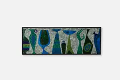 Evelyn Ackerman, Rare 'Bottles' Mosaic Panel, ca. 1958, Glass tiles on Masonite
