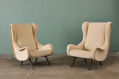 Marco Zanuso, 'Senior' Lounge Chairs (2), 1950s, Fabric
