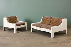 Sergio Mazza, 'Mida' Sofa + Chair (2), ca. 1967, Lacquered fiberglass