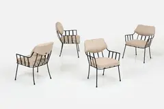 Paul Laszlo, Dining Chairs (4), 1950s, Powder-coated iron