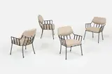 Paul Laszlo, Dining Chairs (4), 1950s, Powder-coated iron