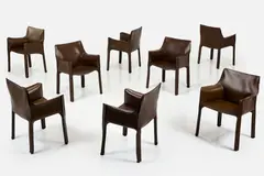 Mario Bellini, 'Cab' Armchairs (8), 1977, / 2010s Leather