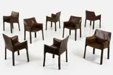 Mario Bellini, 'Cab' Armchairs (8), 1977, / 2010s Leather