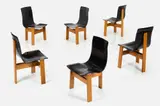 Angelo Mangiarotti, 'Tre 3' Dining Chairs (6), ca. 1978, Leather