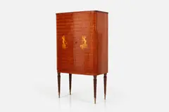 Paolo Buffa, Inlaid Bar Cabinet, 1950s, Mahogany