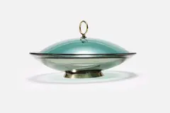 Covered Dish by Fontana Arte, 1950s, Colored glass, sold Apr 2025