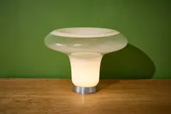 Early 'Lesbo' Table Lamp by Angelo Mangiarotti, ca. 1966, Opaque glass, sold Apr 2025