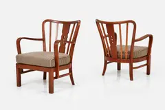 Fritz Hansen, Lounge Chairs (2), 1930s, Oak
