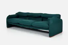 Vico Magistretti, 'Maralunga' Sofa, 1970s, Maharam wool