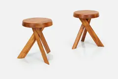 Stools (2) by Pierre Chapo, ca. 1974, sold Jun 2024