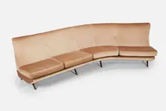 Angled 'IX Triennale' Sofa by Marco Zanuso, 1950s, brass, sold Jun 2024
