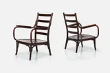 Josef Frank, Armchairs (2), 1930s, Stained bent beech