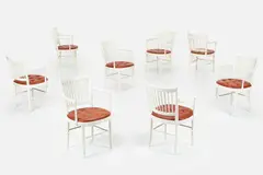 Bjørn Wiinblad, Armchairs (8), ca. 1970, Lacquered wood