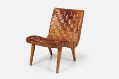 Jens Risom, Lounge Chair, 1941, / 1950s Leather