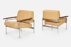 Sergio Rodrigues, 'Beto' Armchairs (2), 1958, chrome-plated steel