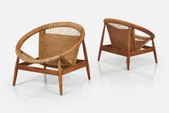 Illum Wikkelso, 'Ringstol' Lounge Chairs (2), ca. 1965, Teak