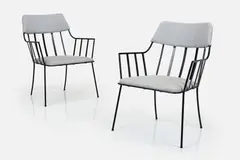 Armchairs (2) by Paul Laszlo, 1950s, Painted iron, offered Mar 2024