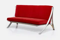 Paul Laszlo, Custom Curved Settee, 1950s, Aluminum
