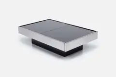 Willy Rizzo, Extending Coffee Table, 1970s, Chrome-plated steel