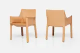 'Cab' Armchairs (2) by Mario Bellini, 1976, / 2010s Leather, sold Mar 2023