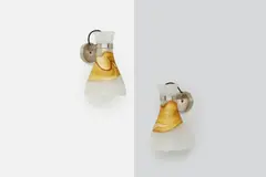 Venini Sconces (2) by Tobia Scarpa, ca. 1965, Murano glass, offered Mar 2023