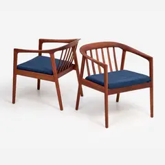 Folke Ohlsson, for Dux (Sweden) Pair of 72-C Teak Lounge Chairs (ca. 1960s), ca. 1960s, Dux (Sweden) Circa 1960s Teak