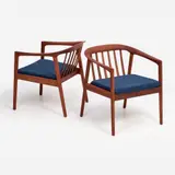 Folke Ohlsson, for Dux (Sweden) Pair of 72-C Teak Lounge Chairs (ca. 1960s), ca. 1960s, Dux (Sweden) Circa 1960s Teak