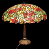 Handel, Bronze & Leaded Glass Table Lamp, Large and great shade with bronze signed on shade and base