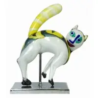 Alfredo Barbini, Italian Murano Glass Cat Sculpture, This Work of Art is signed by Alfredo Barbini in white blown Murano glass