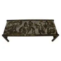 Philip and Kelvin Laverne, (USA, 20th Century), “Bathers?? very rare acid etched brass and pewter coffee table