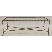 Maison Jansen, Quality Bamboo Form Bronze Coffee, Good large size and heavy with glass top