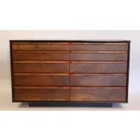 Arthur Espenet Carpenter, Rare Dresser, Exceptional dresser in California walnut with red enameled dovetailing