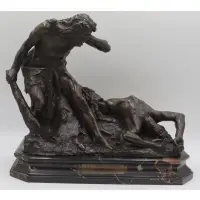 La Prima Morte by Augusto Rivalta, "La Prima Morte" bronze figural grouping depicting Cain killing Abel, offered May 2021