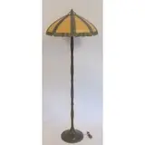 Handel, Signed Bronze Floor Lamp And Shade