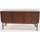 Peter Hvidt, Danish Teak Tambour Door Credenza
