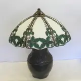 Handel, Signed Table Lamp "Leaf With Yellow
