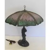 Handel, Signed Mermaid Base Table Lamp With