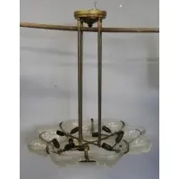 Sabino, French Art Glass and Gilt Metal Chandelier