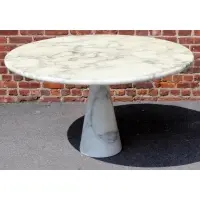 Angelo Mangiarotti, Italian Marble Pedestal Table, White marble pedestal table