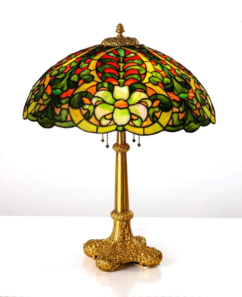 Duffner & Kimberly, French Gothic Table Lamp, 1910, leaded glass