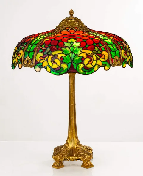 Duffner & Kimberly, Roman Table Lamp, 1910, leaded glass