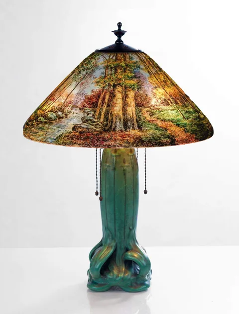 Handel, Woodland Landscape Lamp, No. 5673